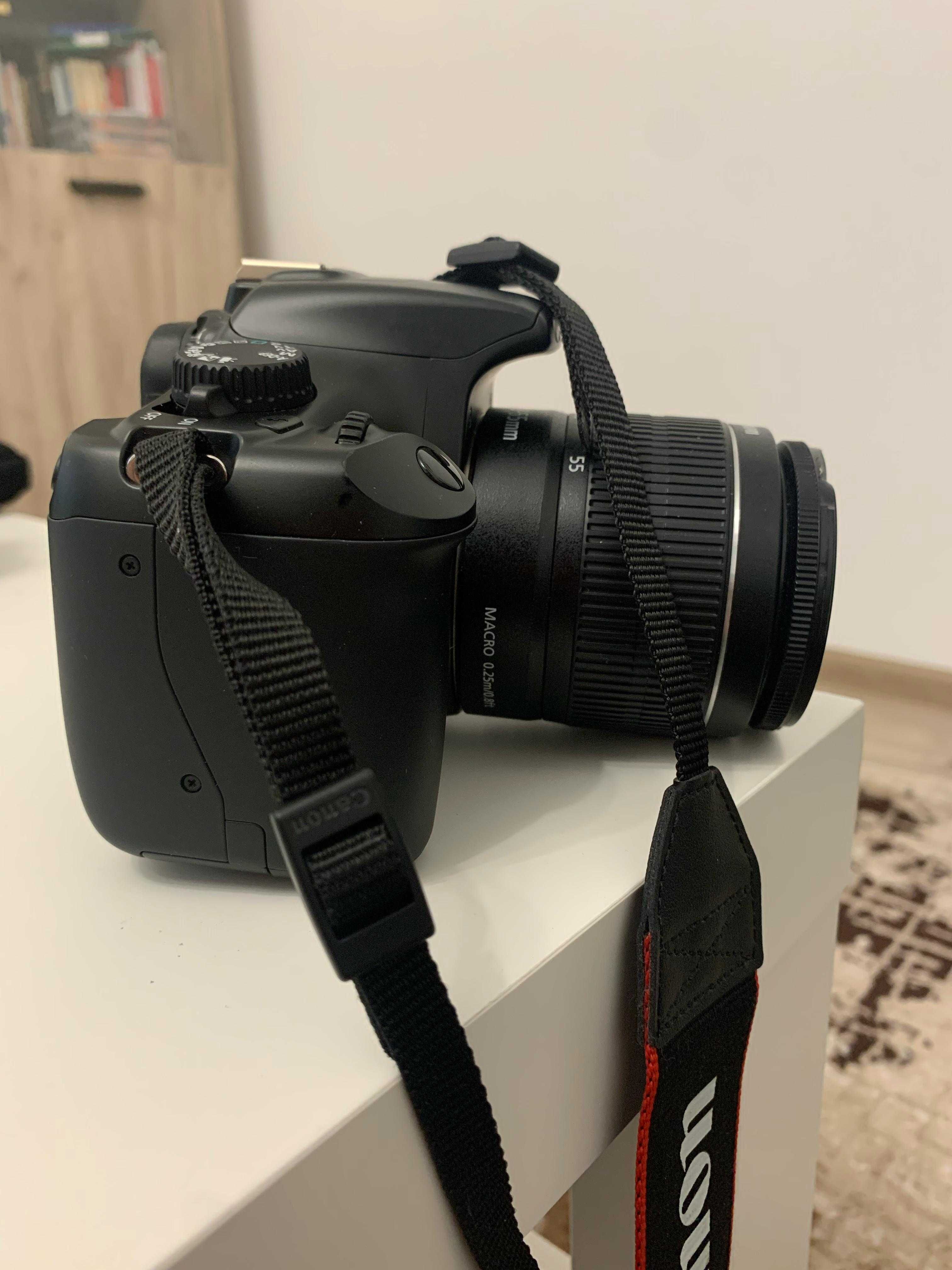 Canon EOS 1100D + Obiectiv EFS 18-55mm + 3 acumulatori