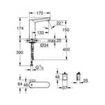 Grohe Eurosmart Cosmopolitan E Baterie lavoar electronica