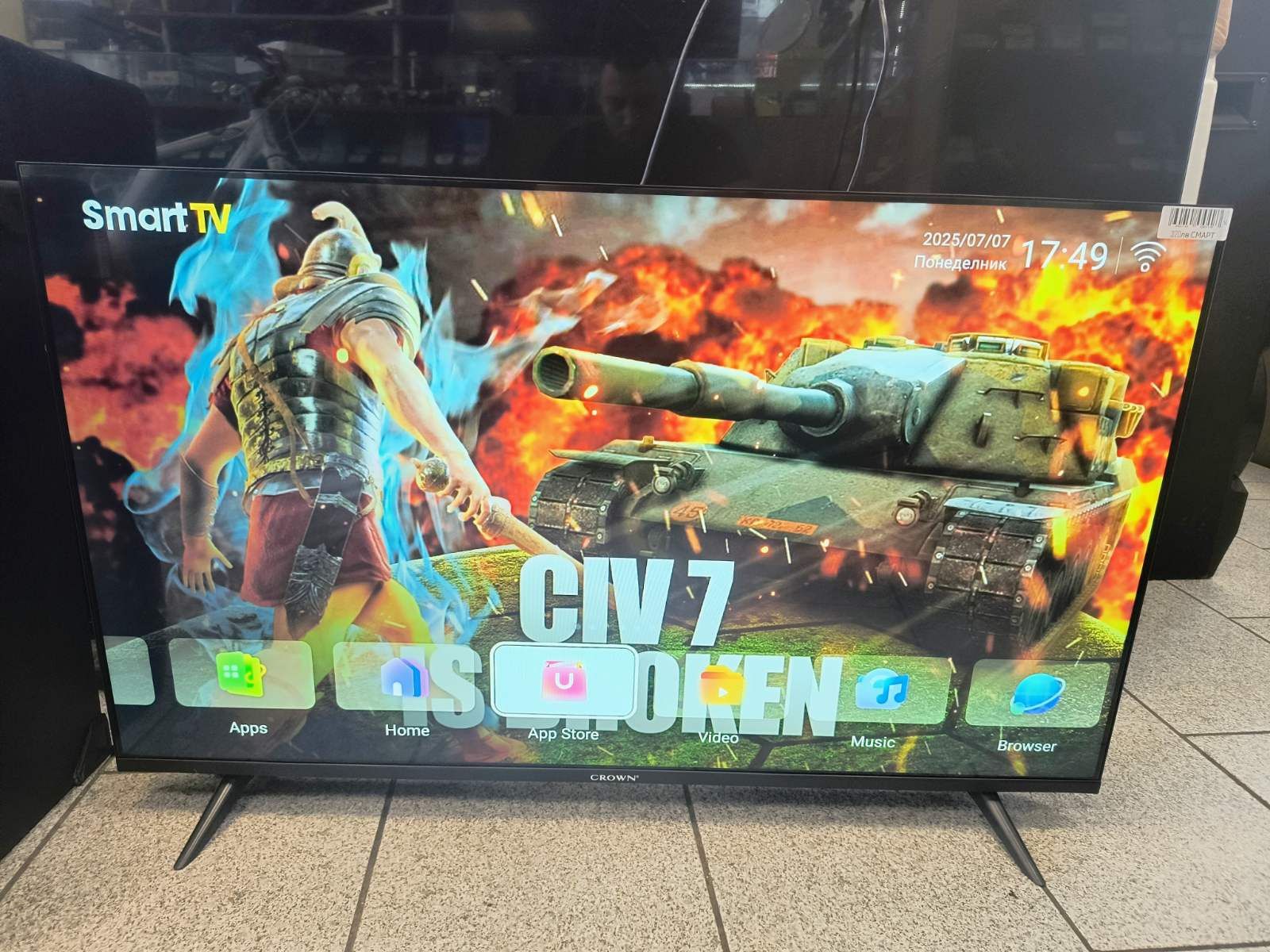Смарт Телевизор Crown 43' / Full HD / Android
