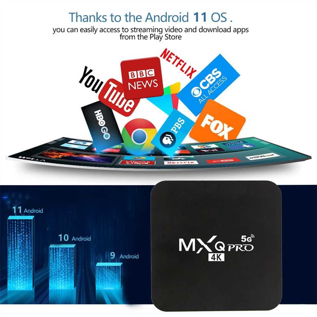 Приемник за онлайн телевизия Android 10.1 Тв Бокс MXQ PRO 4гб +64гб