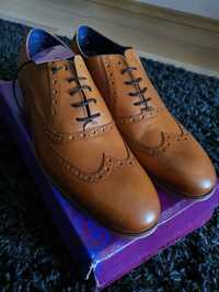 Pantofi noi -  maro - piele - marimea 45