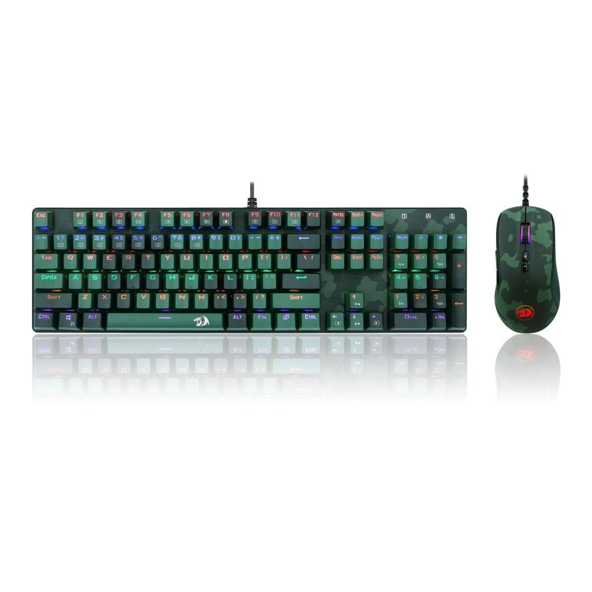Redragon Keyboard mouse comboS108 lightgreen Full Sized