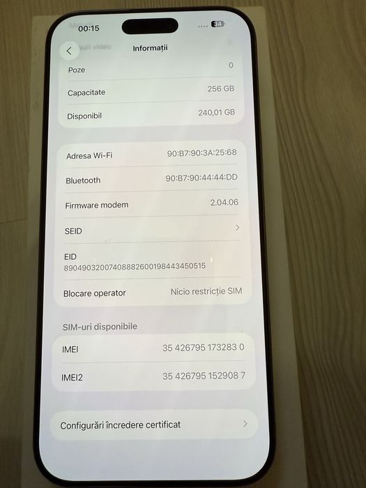 iPhone 16 Pro Max , Natural ,256GB , ca NOU