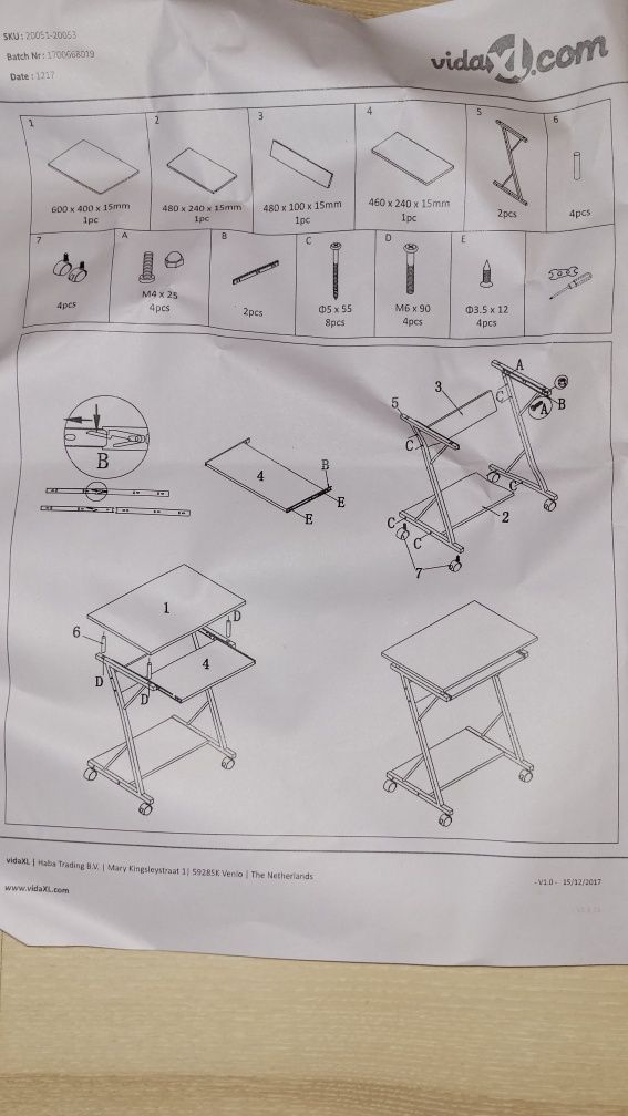 Birou mdf cu corp metalic, sigilat