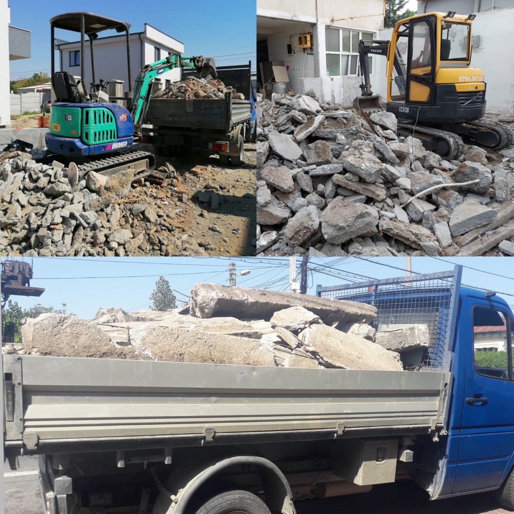 Nisip Balastru Piatra Pamant, moluz, transport basculabil excavator
