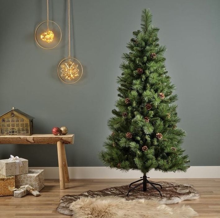 Коледни Елхи като Истински с Шишарки – 150 см, Ширина 78 см