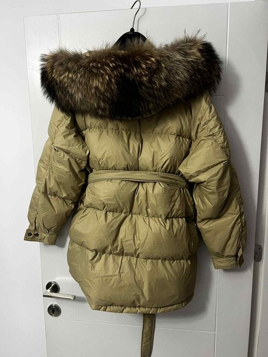 Geaca puf cu guler blana naturala