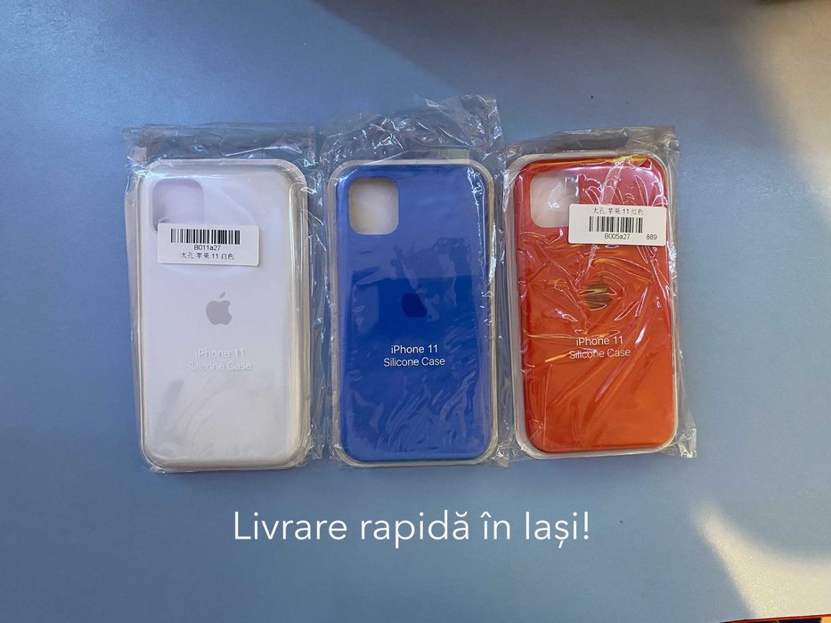 Husa Iphone 11, din silicon, ALB/ALBASTRU/ROSU/ROZ