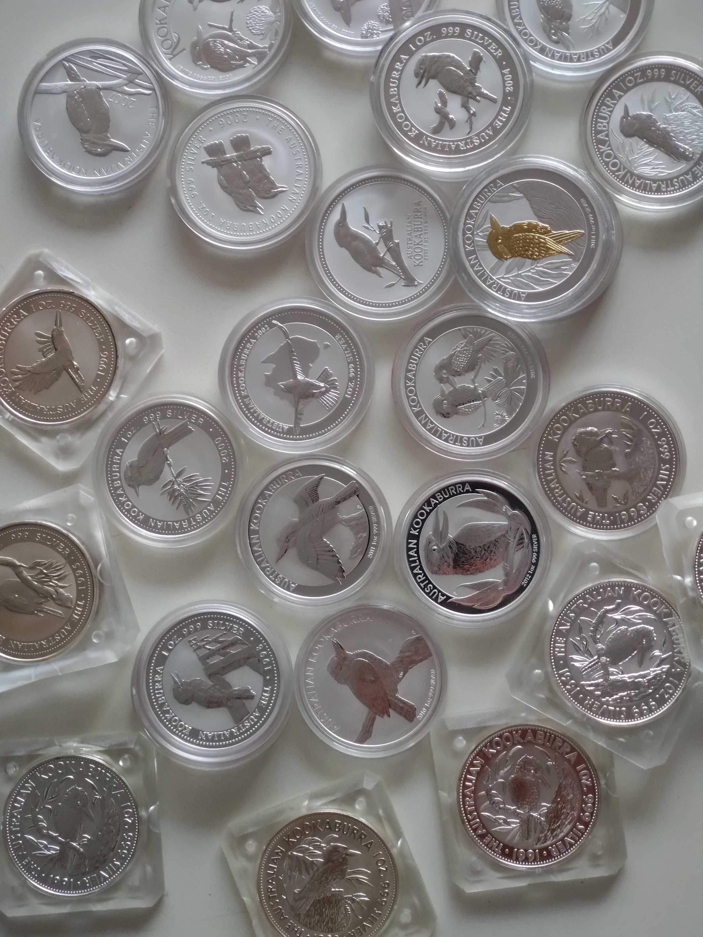 Сребърни монети "Kookaburra", 1 oz, 2 oz Австралия