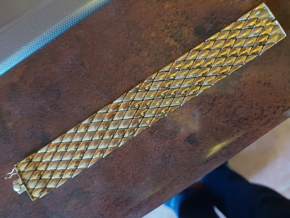 brățară Aur 18K masiv ,Vicenza (Italia),vintage(~1970), 53.5g