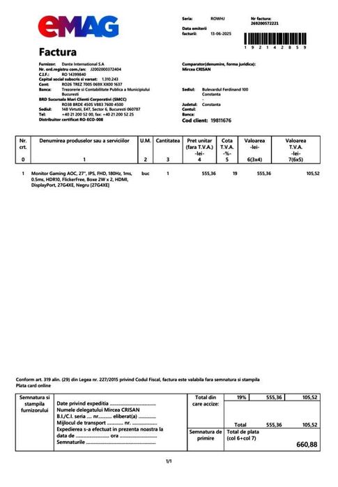 Monitor Gaming AOC, 27", IPS, FHD, 180Hz, 1ms, 0.5ms, HDR10,