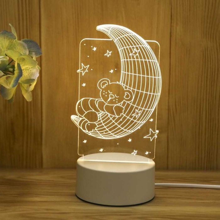 Холограмна 3D LED нощна лампа