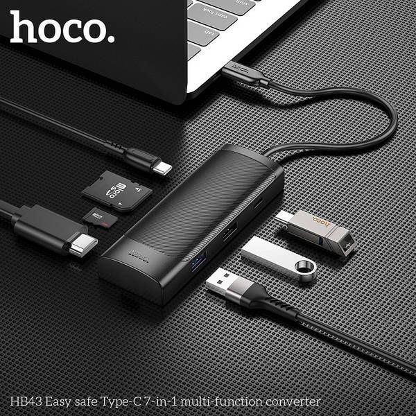 Адаптер хаб – док-станция HOCO HB43 Type-C 7-in-1. Есть дост