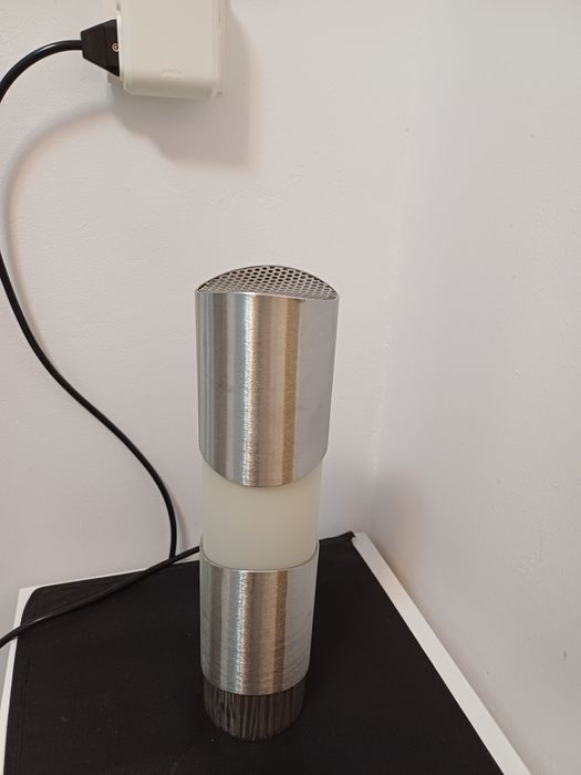 Accesoriu decorațiune masa birou lumina inox acryl Italia 1970