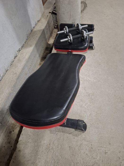 Лежак для пресса и гантели 200 кг