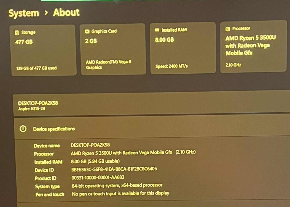 Лаптоп Acer Aspire 3 A315-23