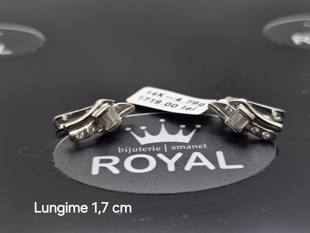 Bijuteria Royal: Cercei aur alb 14k/4.79 gr