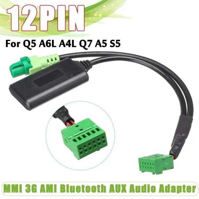 Cablu Adaptor Bluetooth Mmi 3G Ami AUX 12-Pin Audi Q5 A6 A4 Q7 A5 S5