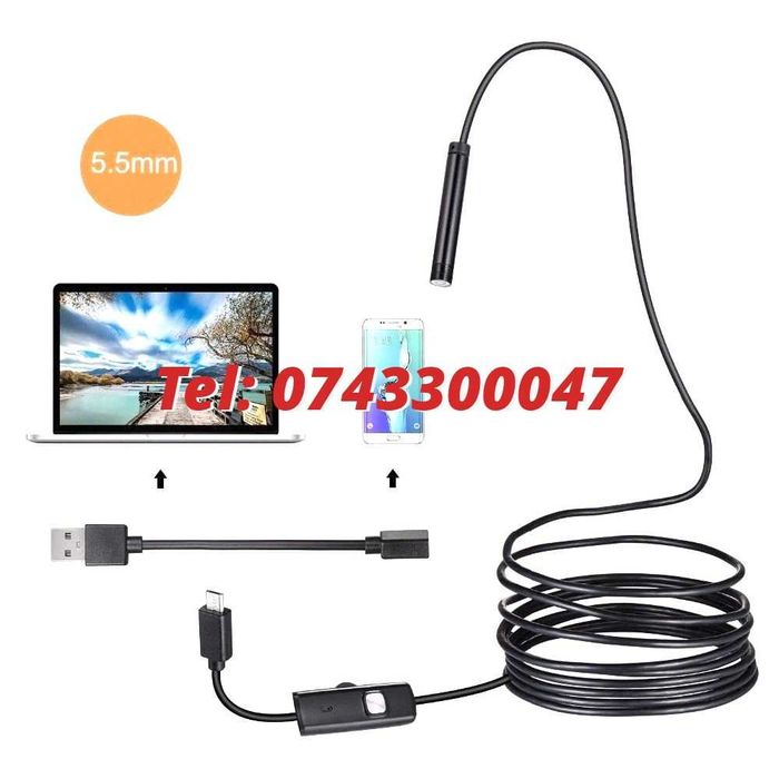 Endoscop  Camera Endoscopica Flexibila Pt Telefon Si Pc