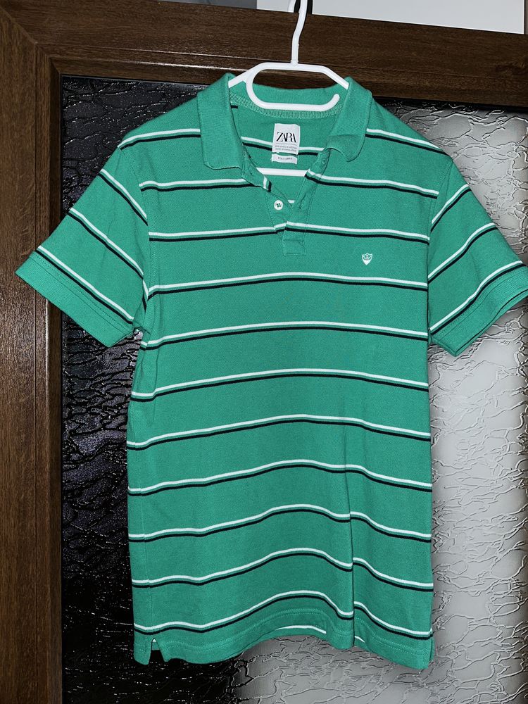 Tricou polo mâneca scurta Zara culoare verde marime S