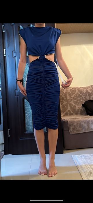 Rochie albastra cu fermoar