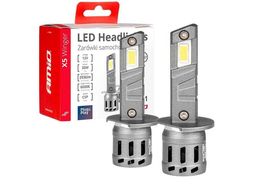 LED крушка H1, X5 серия Winger, 30W Canbus, 6000K, Amio