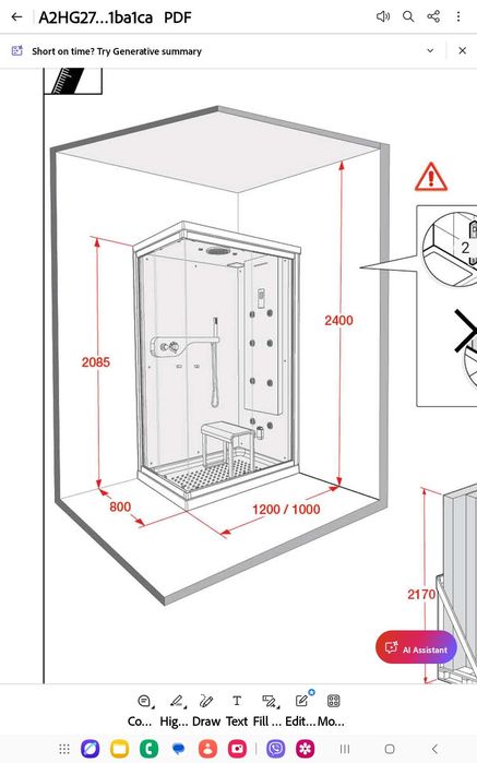 Душ кабина/хидромасажна душ кабина/ ZEN CLUB 1200 ROCA