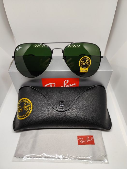 Ochelari de soare Ray Ban Aviator 3026 Black Frames - lentile de 62 mm