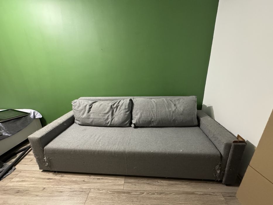 Раздвижной диван, серый, б/у