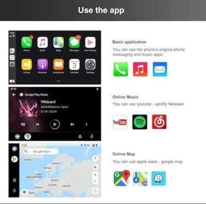 Interfata CarPlay / Android Auto