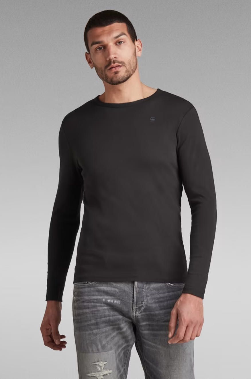 G-Star Raw Basic Round Neck Long Sleeve T-Shirt XXS Black