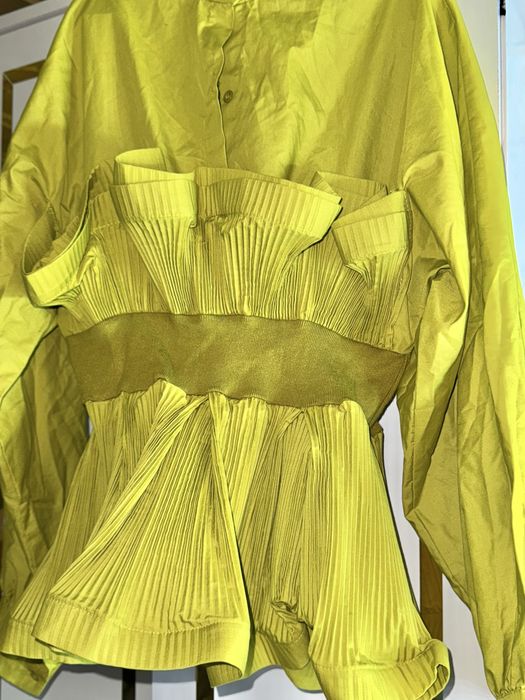 Cămașa cu Volane Verde Gălbui