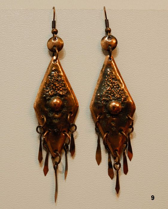 Обеци от мед  ръчна изработка -уникат