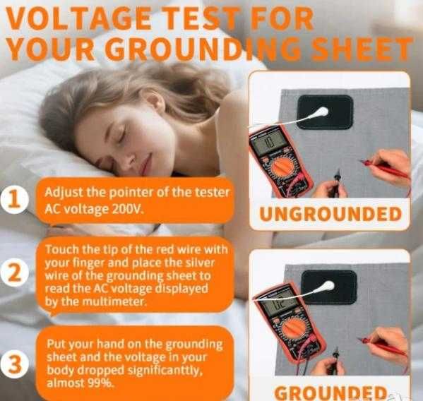 Заземяваща Aнтистатична Надматрачна Подложка Легло 10% Сребърни Нишки