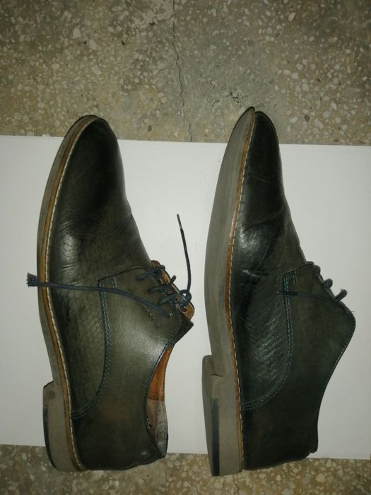 Vand pantofi piele, barbatesti, marime 42, culoare gri inchis