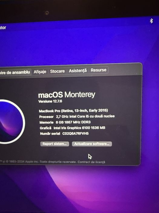 Laptop Apple Macbook pro 2015 i5 8gb retina - perfect functional