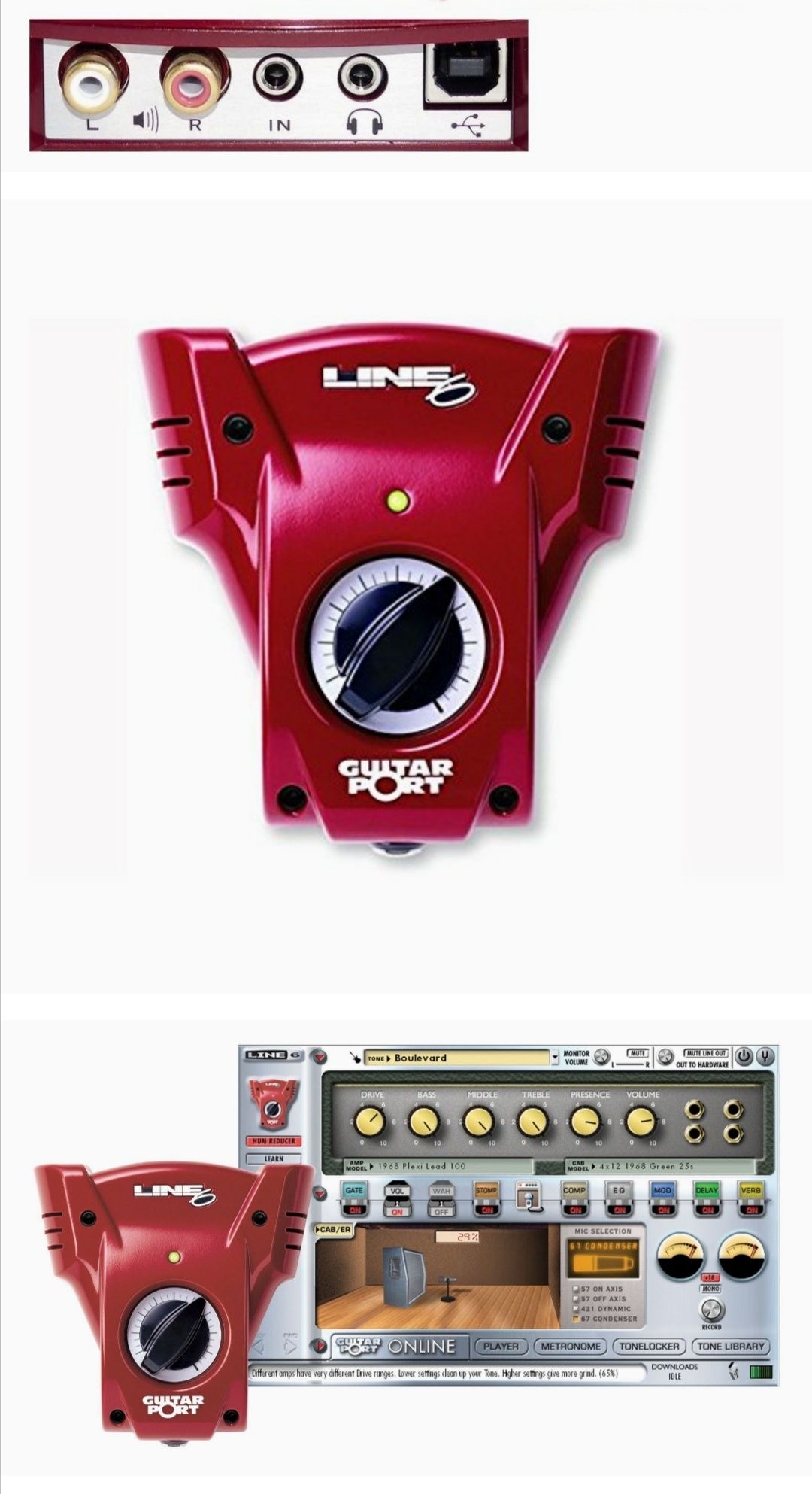 Line 6 GuitarPort USB Guitar interface, interfață chitară