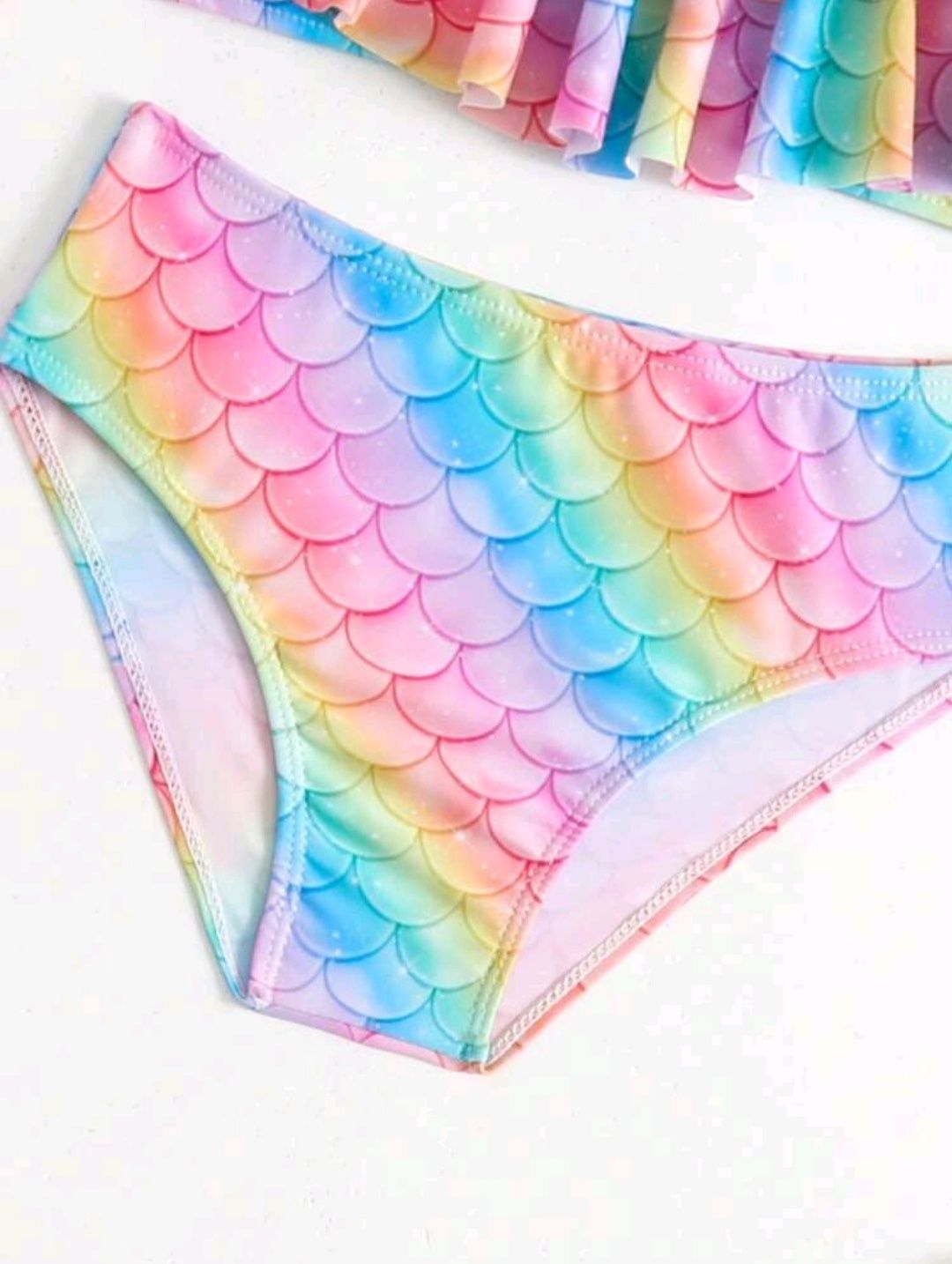 Costum nou de baie cu coada de sirena din 3 piese pentru copii 4-5 ani