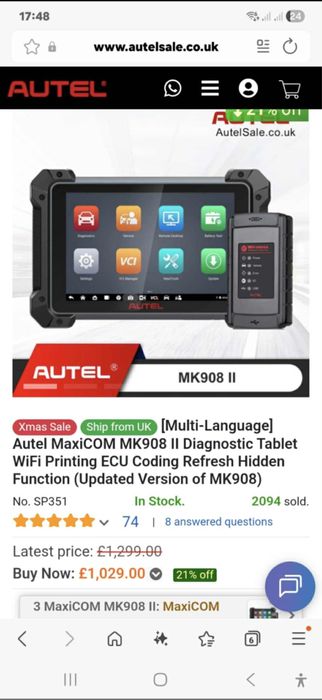 Si Autel MaxiCom MK908 II