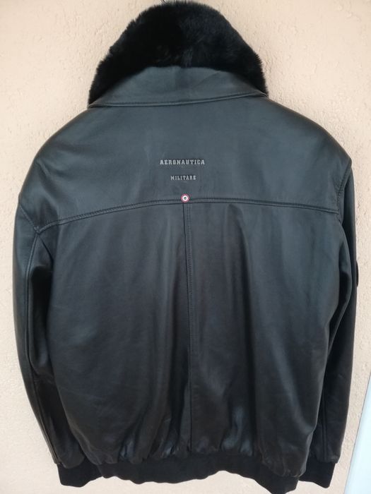 Geaca piele bărbati Aeronautica Militare Aviator xl