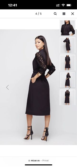 Rochoe midi neagra eleganta