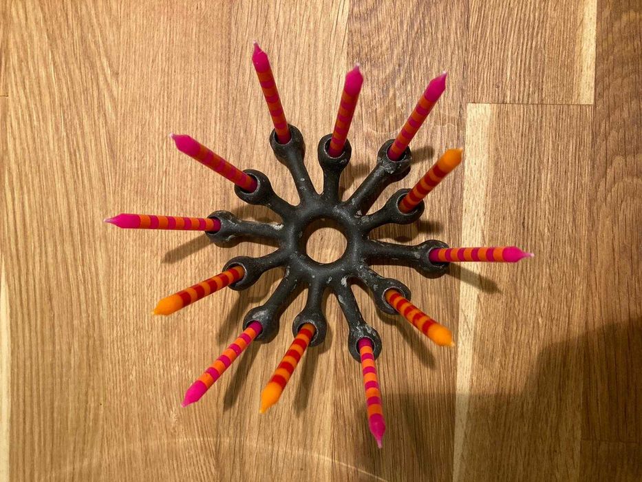 Dansk Design suport iluminat cu lumanari fonta scandinav designer rar