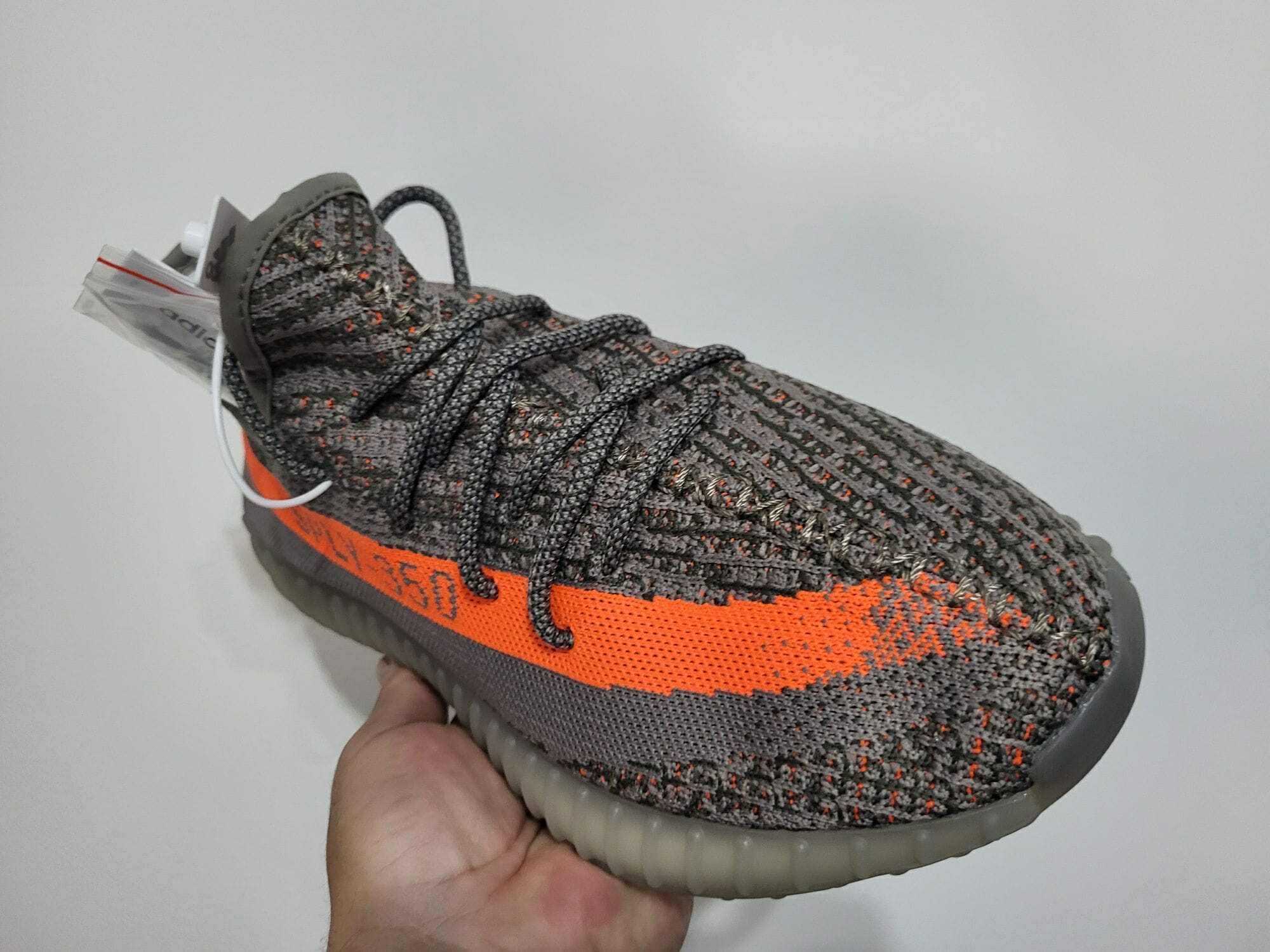 Adidasi Yeezy Grey&Orange 350 Boost