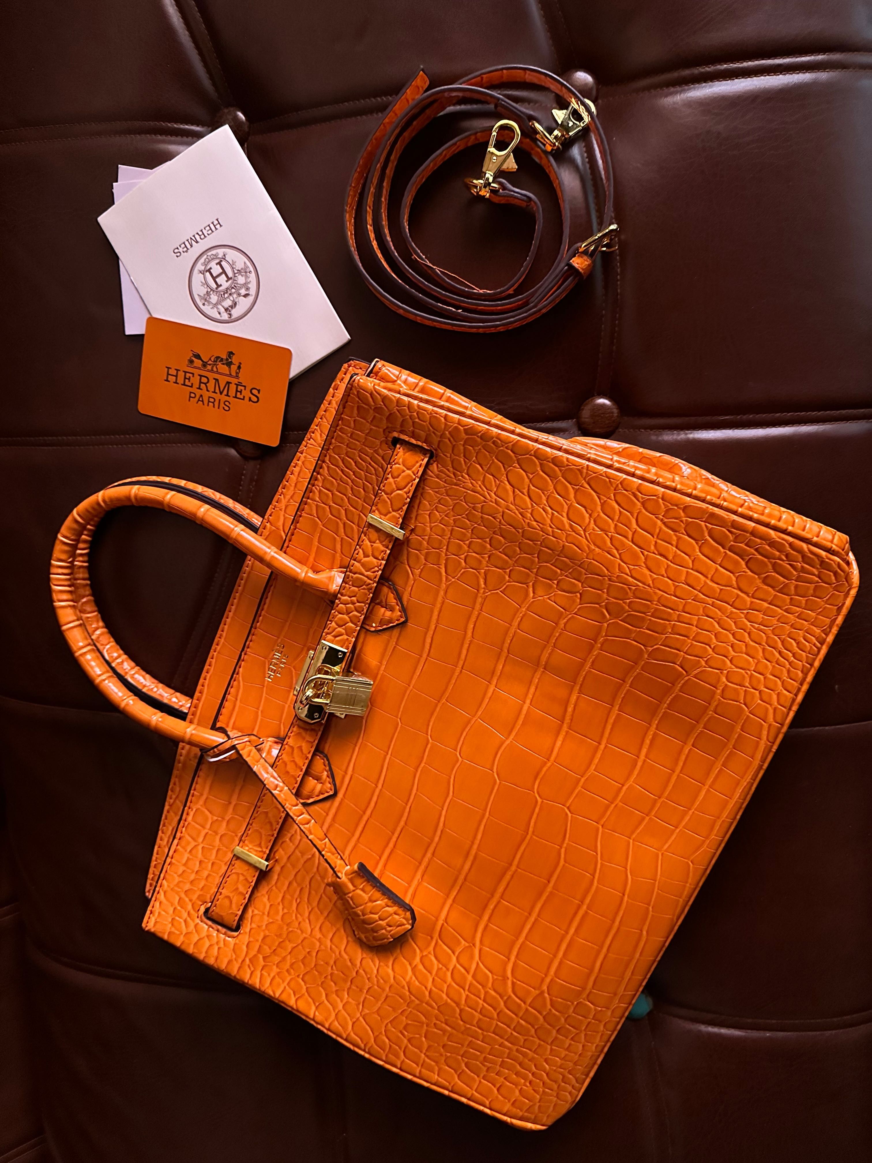 Germes sumka olovrang timsoh terisi Hermes birkin orange crocodile