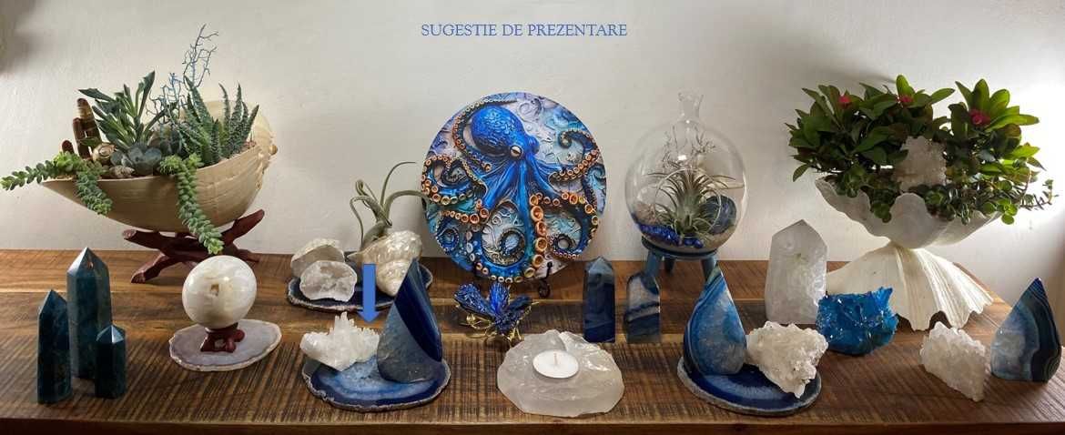 Cristale/Minerale-Cristal Cuart/Agat - set decor pietre semipretioase