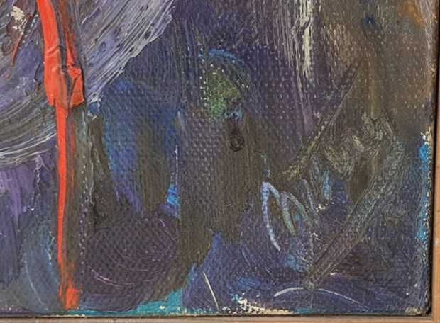 Tablou vechi - abstract - semnat