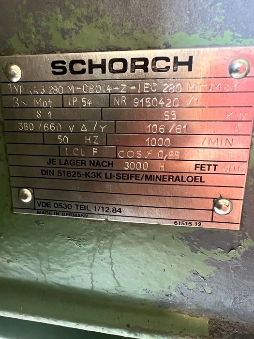 Ел.двигател/електромотор 55 kW 1000 RPM Schorch