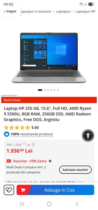 Leptop hp 255 G8 impecabil