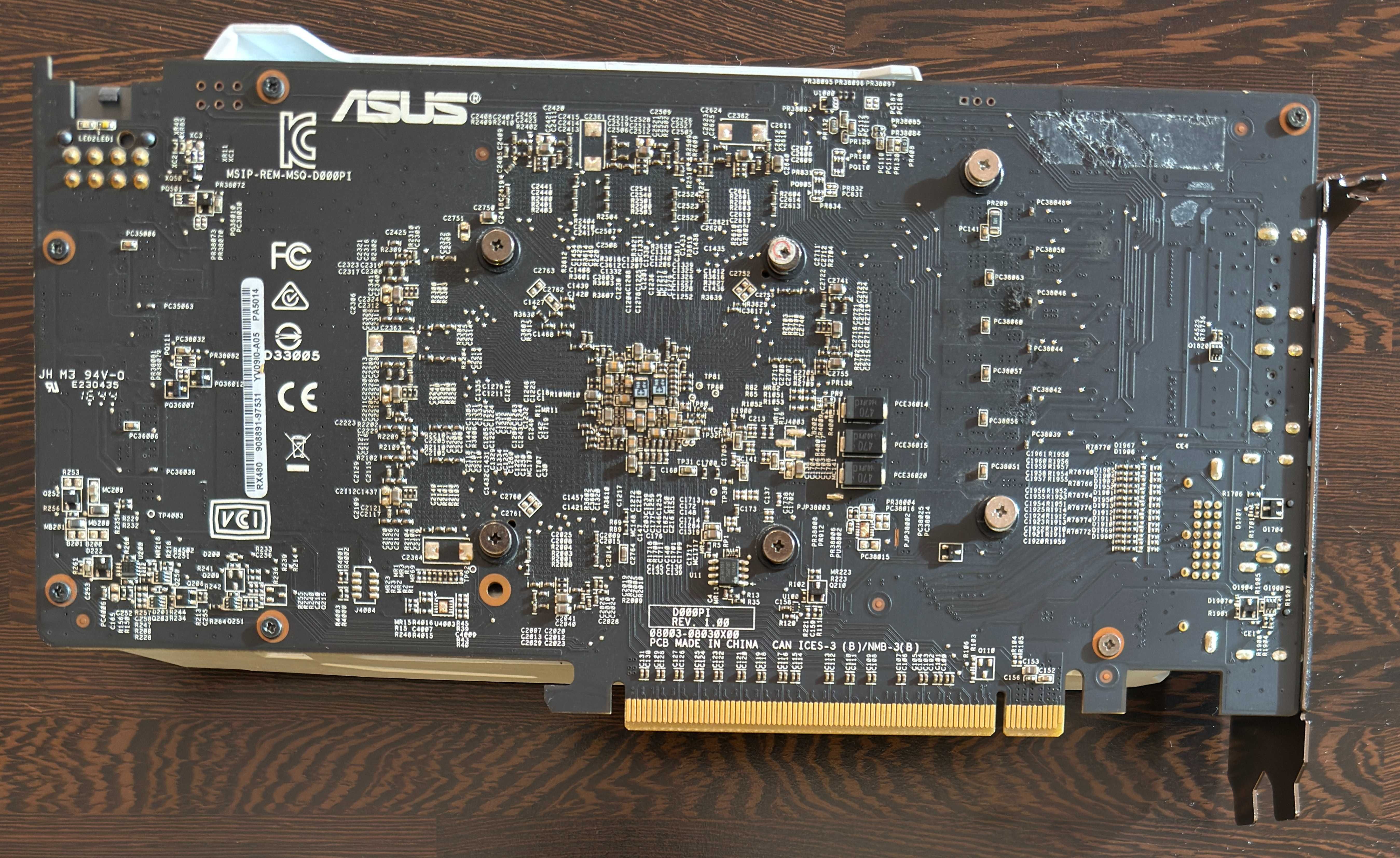 ТОП състояние Видео карта GPU ASUS DUAL RX 480 OC 4GB
