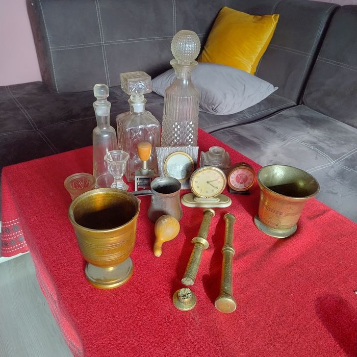 Сет от месинг и стъкло и други